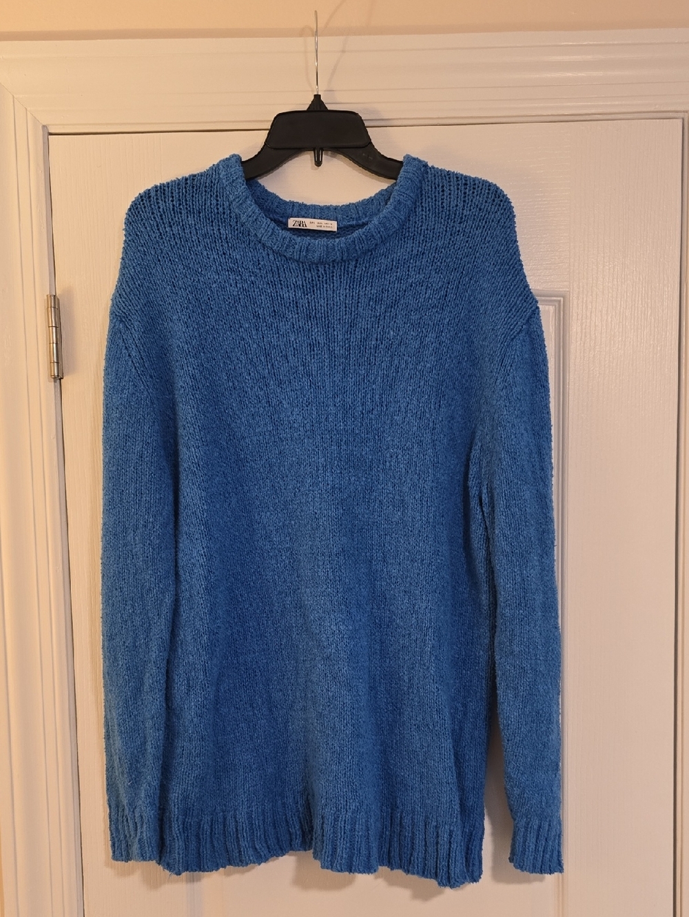 Zara Bright Blue Crewneck Knit Sweater